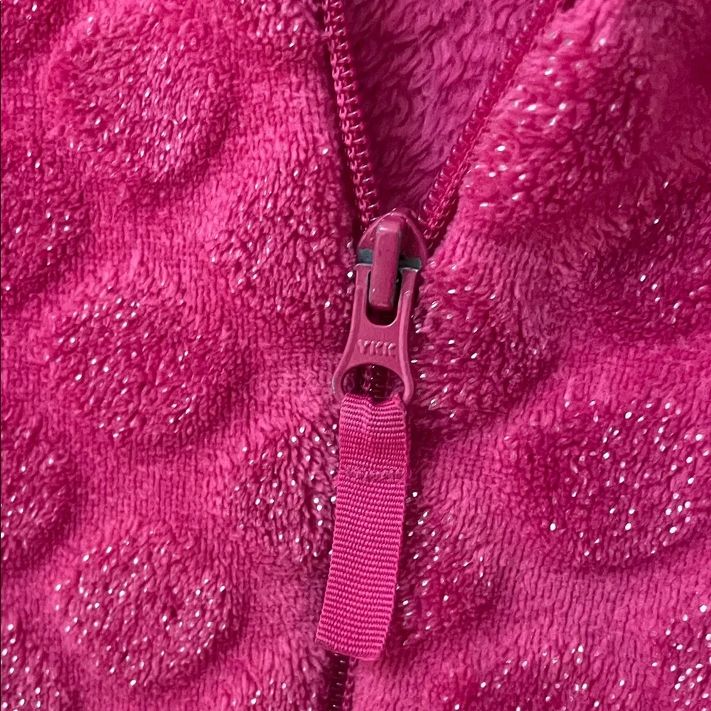 WONDER NATION UGC Girls Size Medium (7/8) Glittery Fuzzy Pink Kids Jacket Hoody - Picture 5 of 9